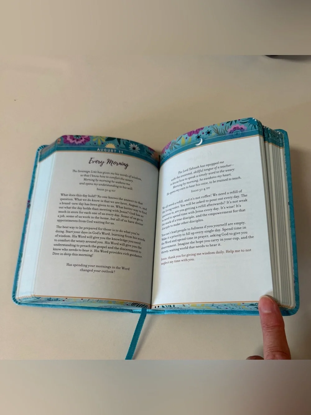 God Is My Happy Place - Teal Floral Devotional